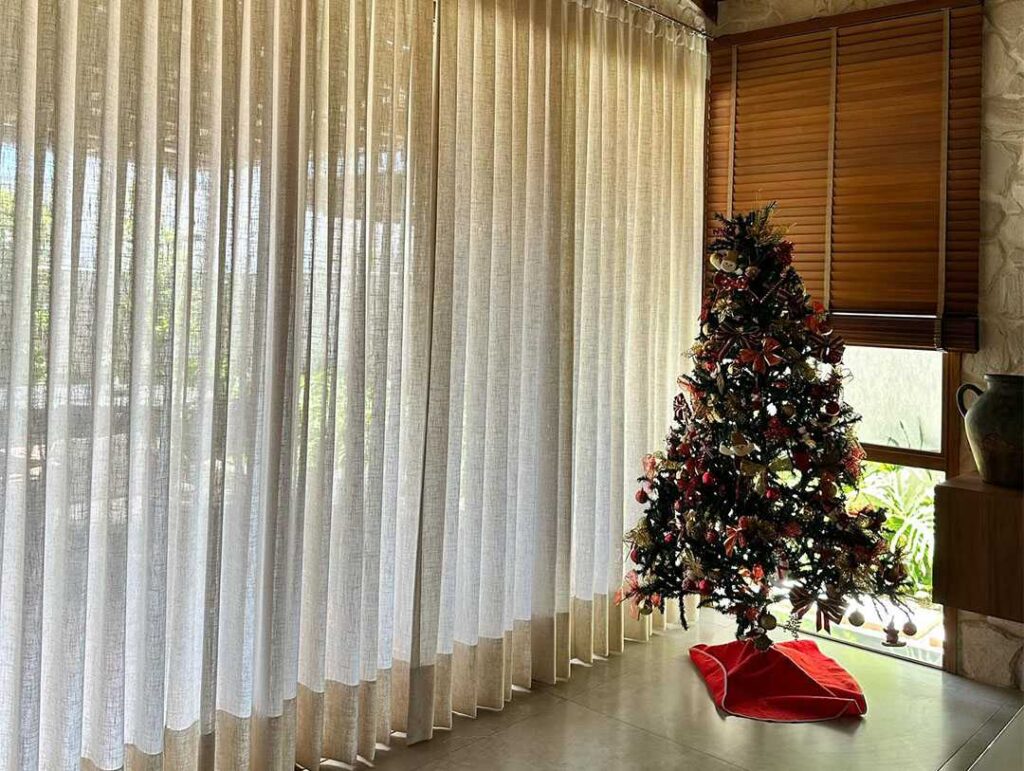 Cortina em linho para grandes vãos